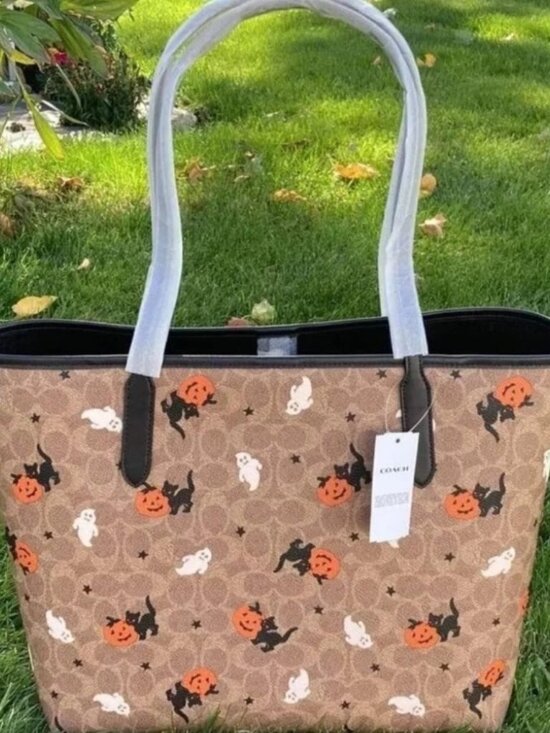 Coach Handbags - COACH City Tote In Signature Canvas With Halloween Print